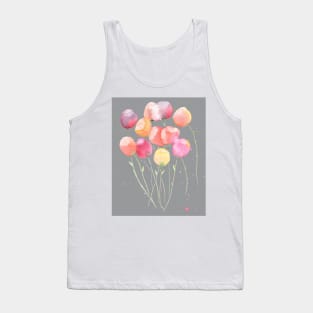 Loose Watercolor Tulip Illustration with an ultimate gray background Tank Top